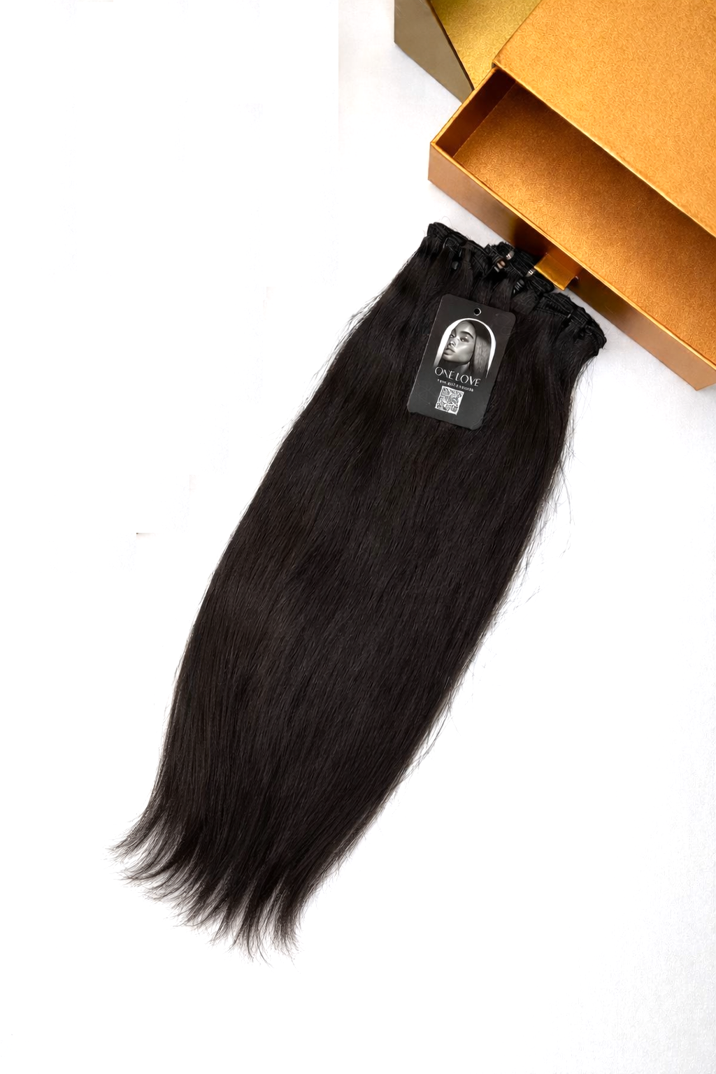 Unbehandelte indische Remy-Haarverlängerungen, glatt – von einer einzelnen Spenderin