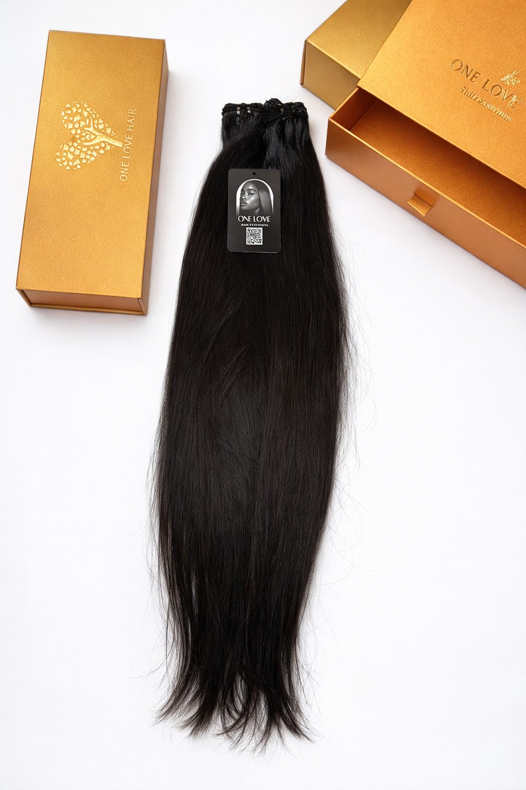 Unbehandelte indische Remy-Haarverlängerungen, glatt – von einer einzelnen Spenderin