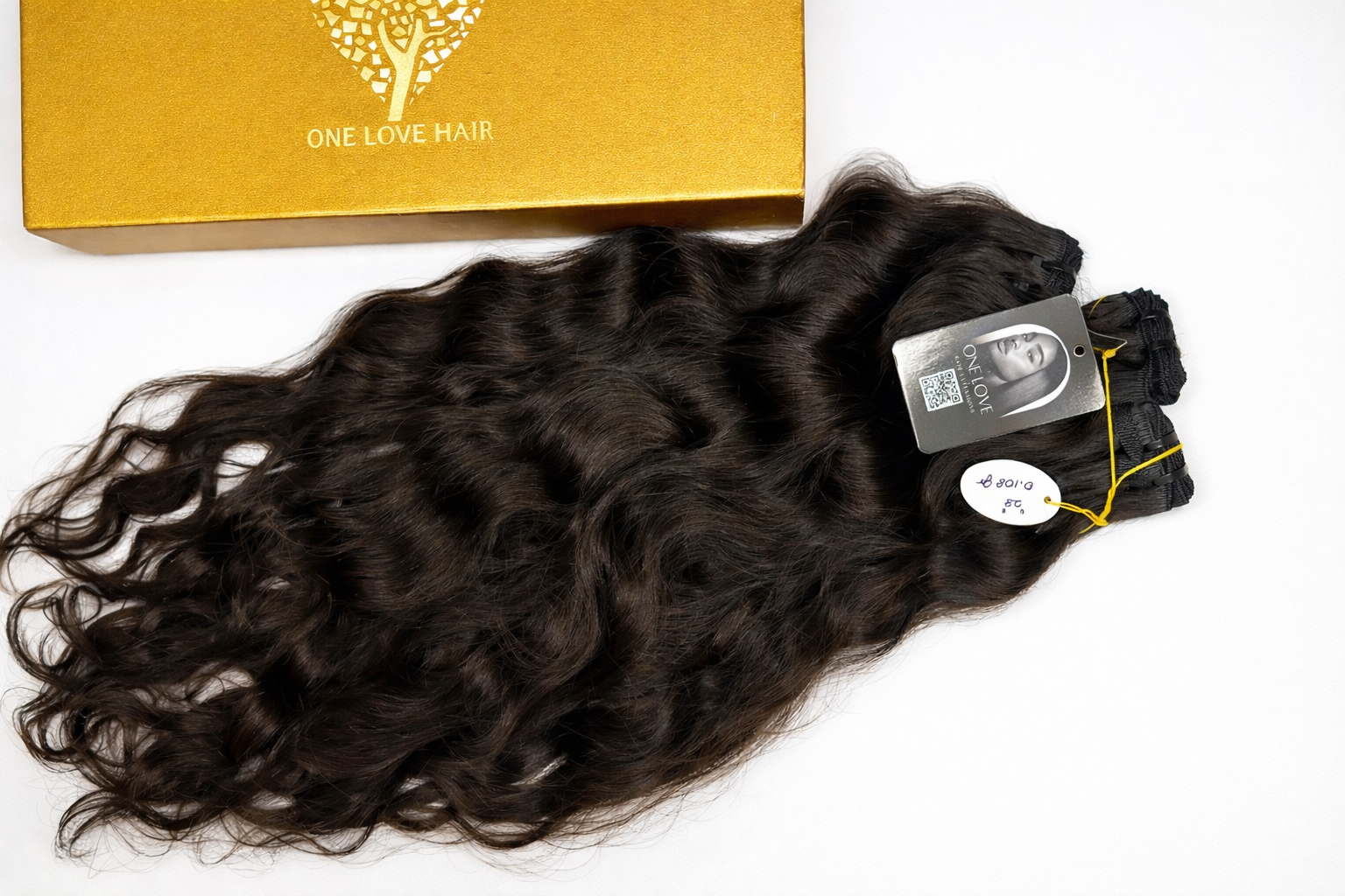 Unbehandelte indische Remy-Haarverlängerungen, gewellt – von einer einzelnen Spenderin