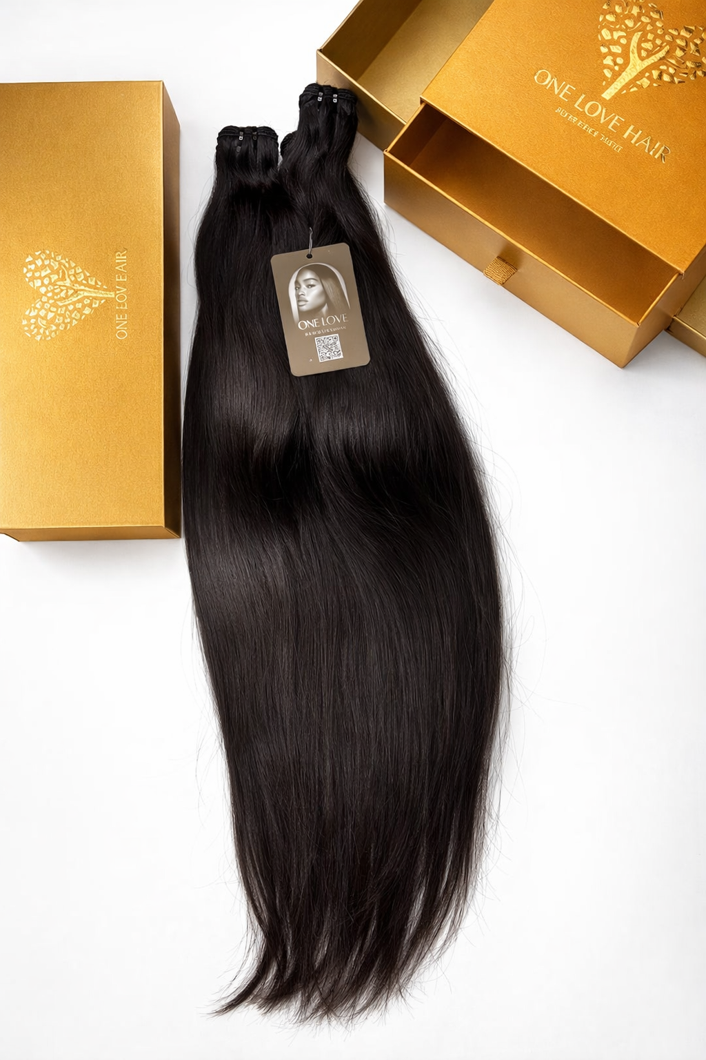 Unbehandelte indische Remy-Haarverlängerungen, glatt – von einer einzelnen Spenderin