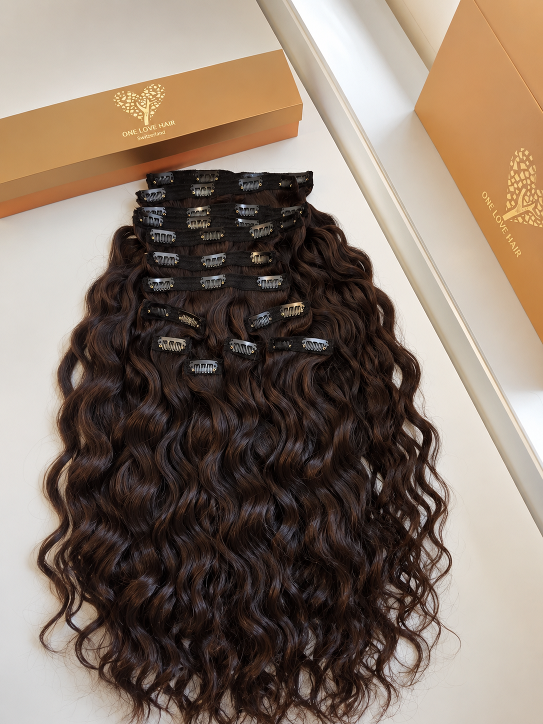Premium Naturla  Curly Clip-In Hair Extensions 160 Grams 7 Sets • Buy Now Pay Later