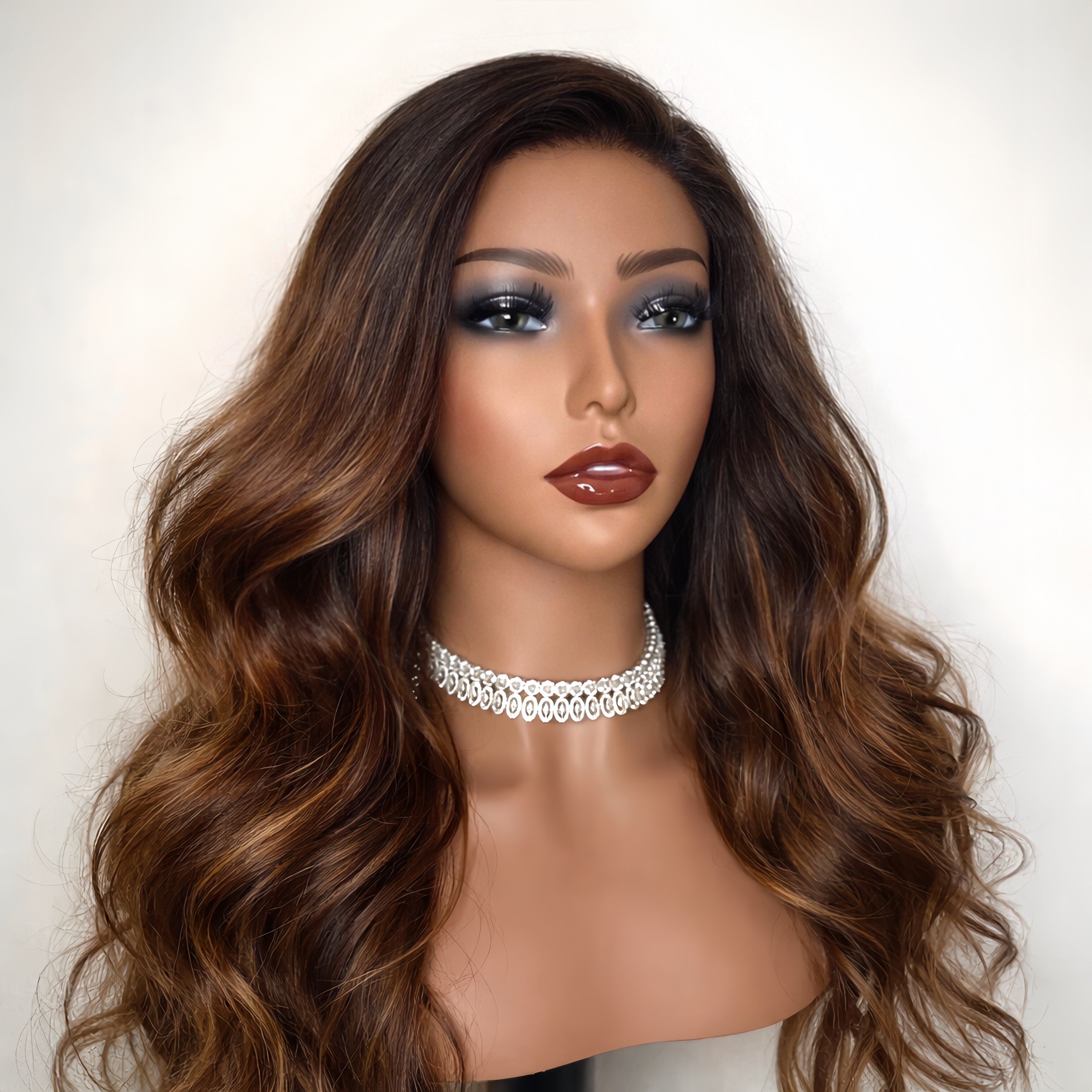 Luxuriöse braune Balayage-Perückenkollektion