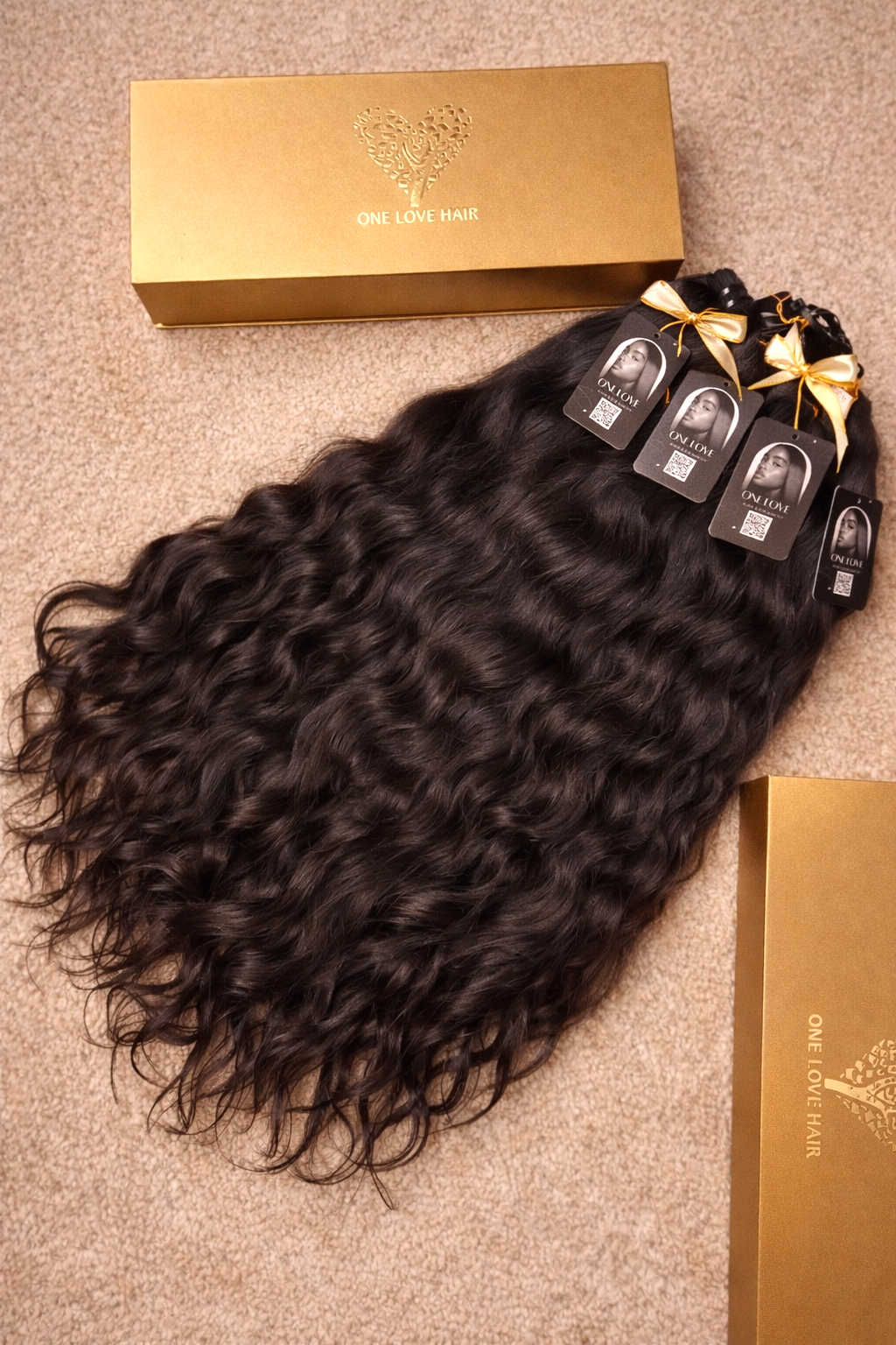 Unbehandelte indische Remy-Haarverlängerungen, gewellt – von einer einzelnen Spenderin