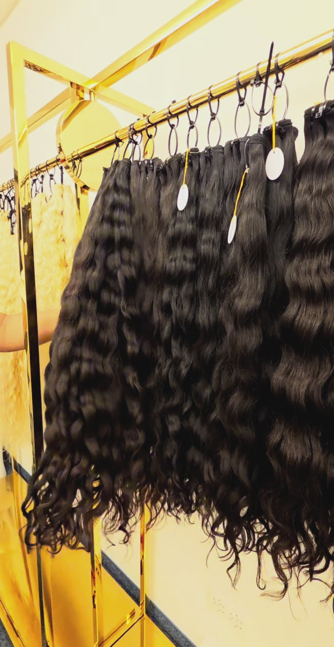 Premium Raw Indian Remy Hair Extensions Wavy • Buy Now Pay Later