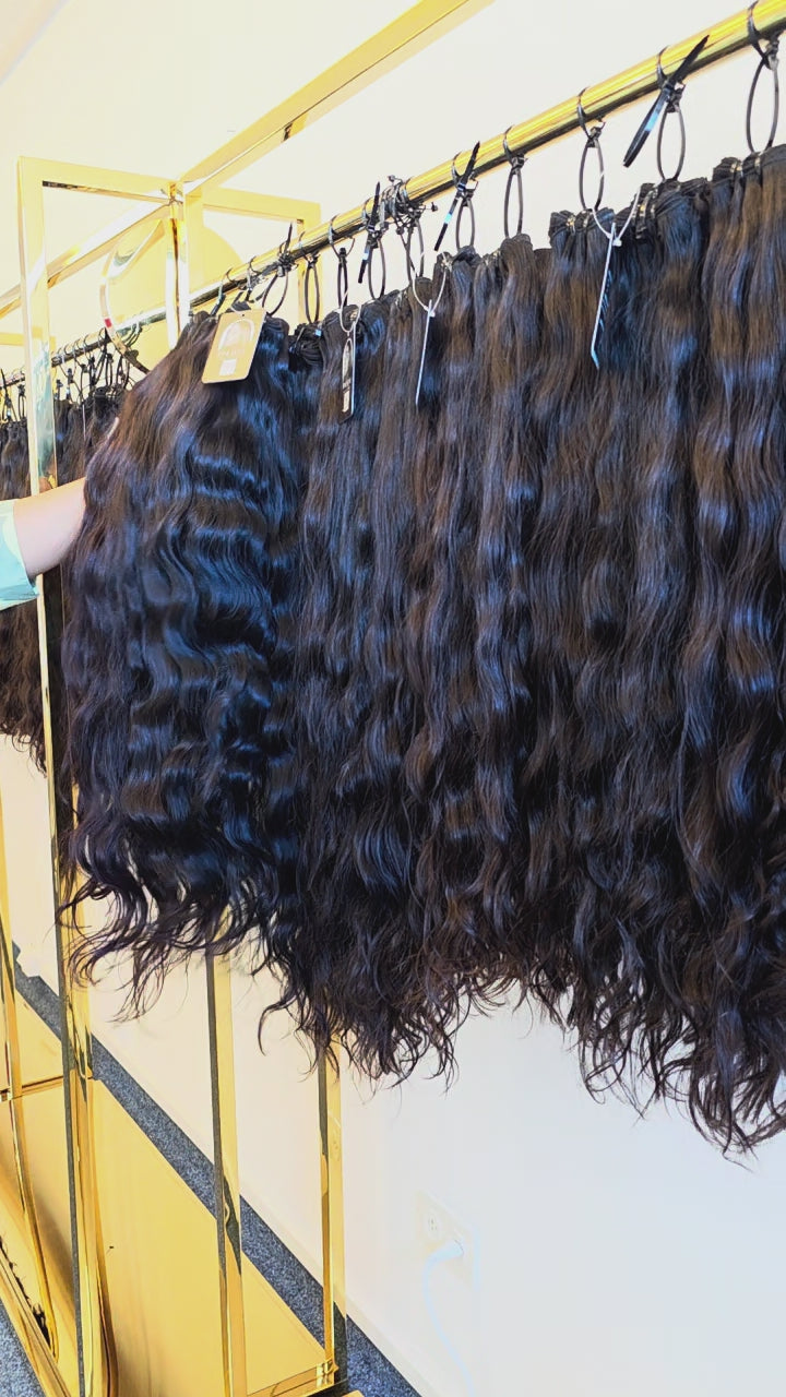 Premium Raw Indian Remy Hair Extensions Wavy • Buy Now Pay Later