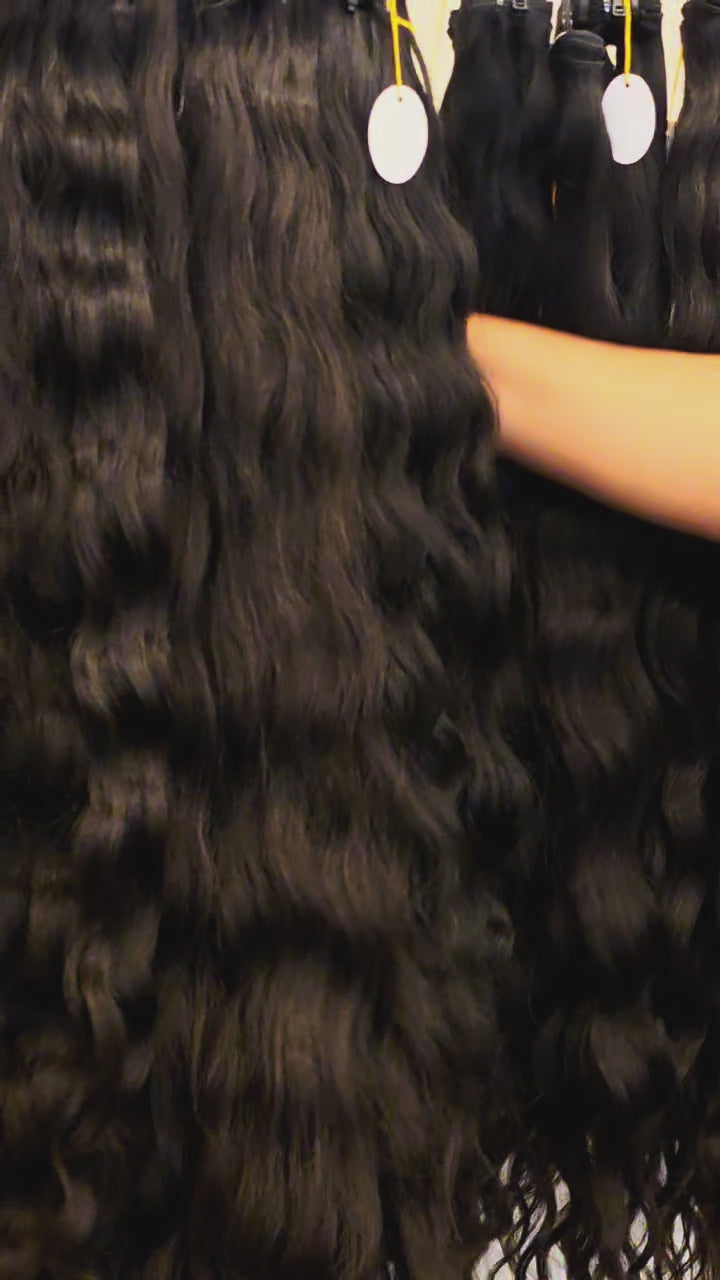 Premium Raw Indian Remy Hair Extensions Wavy • Buy Now Pay Later