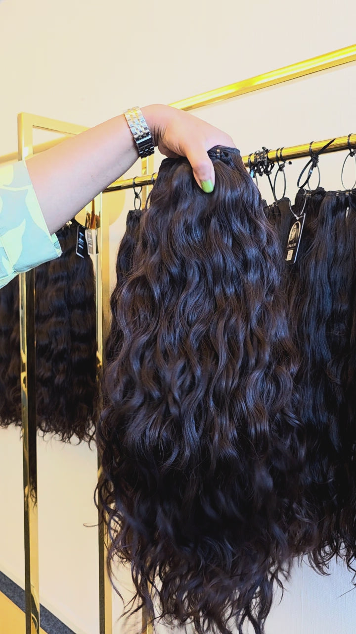 Premium Raw Indian Remy Hair Extensions Wavy • Buy Now Pay Later